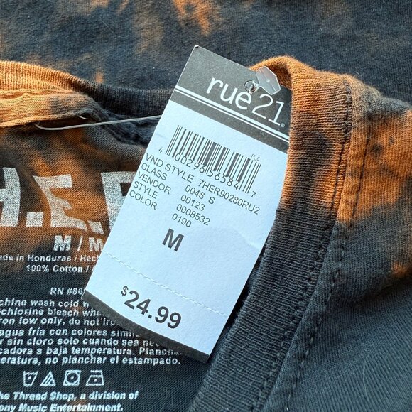 H.E.R. Tie-Dye Graphic Tour T-Shirt Black/Orange Cotton Crewneck Womens Size M - Picture 5 of 5